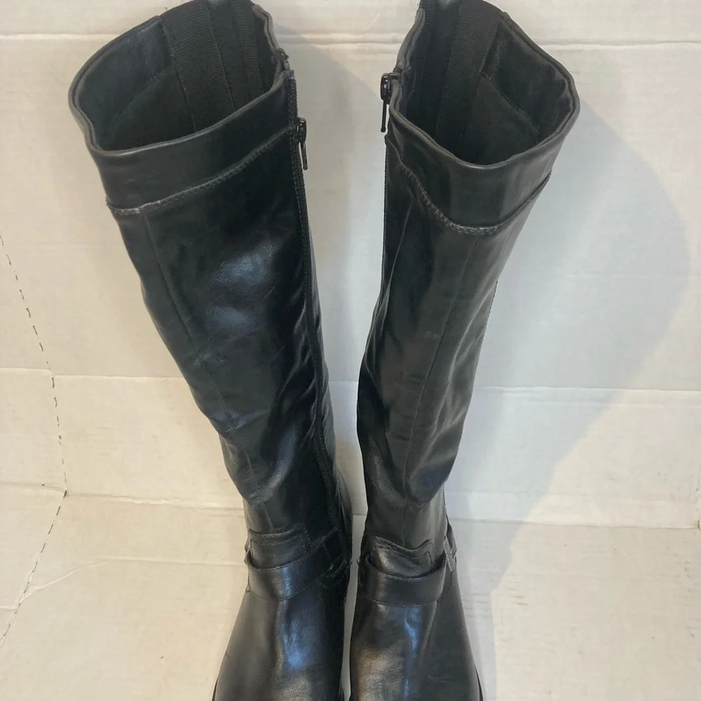 Kim Rogers Woman Black Leather Knee-High Jax Boots Size 10M